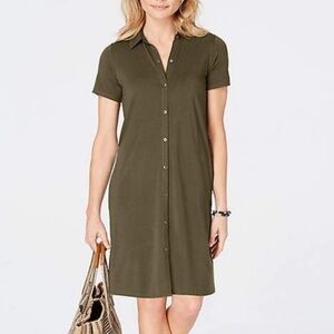 J. Jill Button Front Shirt Dress